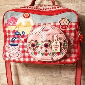 RARE Oilily Tea Time Cupcake Strawberry Lunch Bag